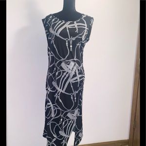 Black and grey fitted dress